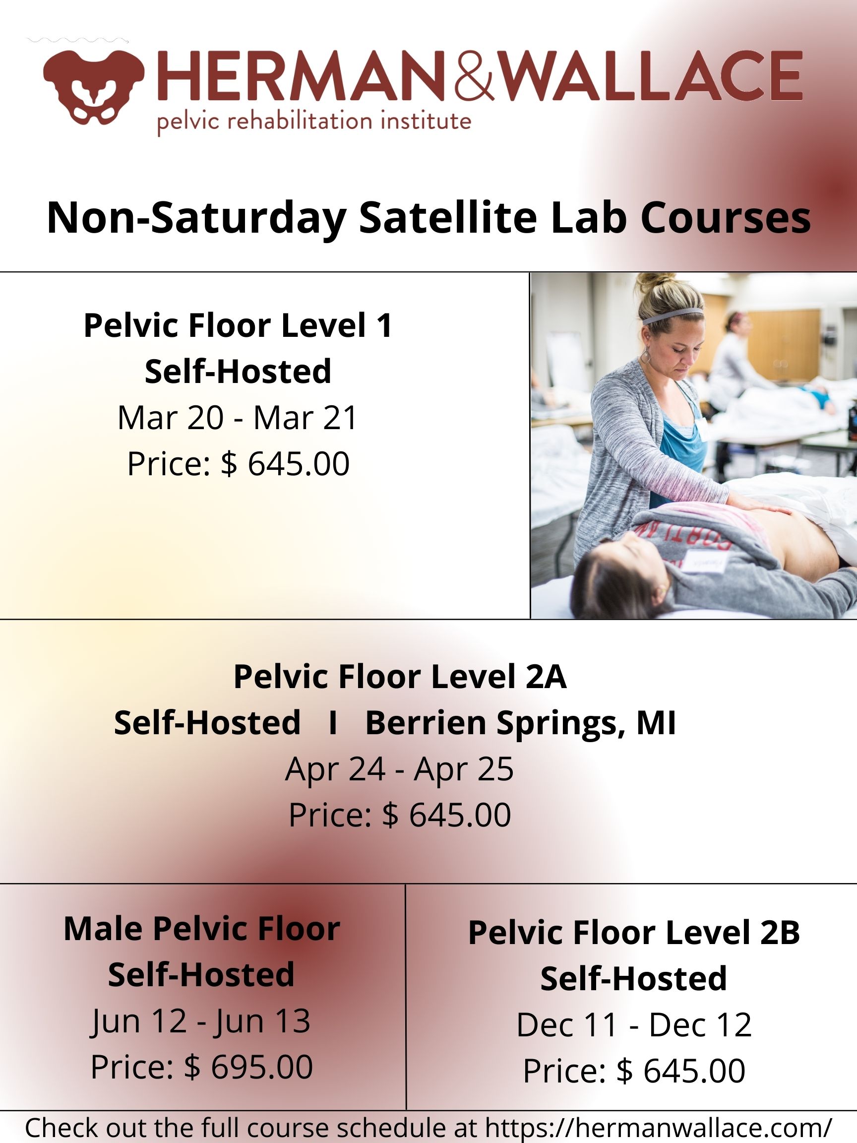 2022 Non-Saturday Course Schedule