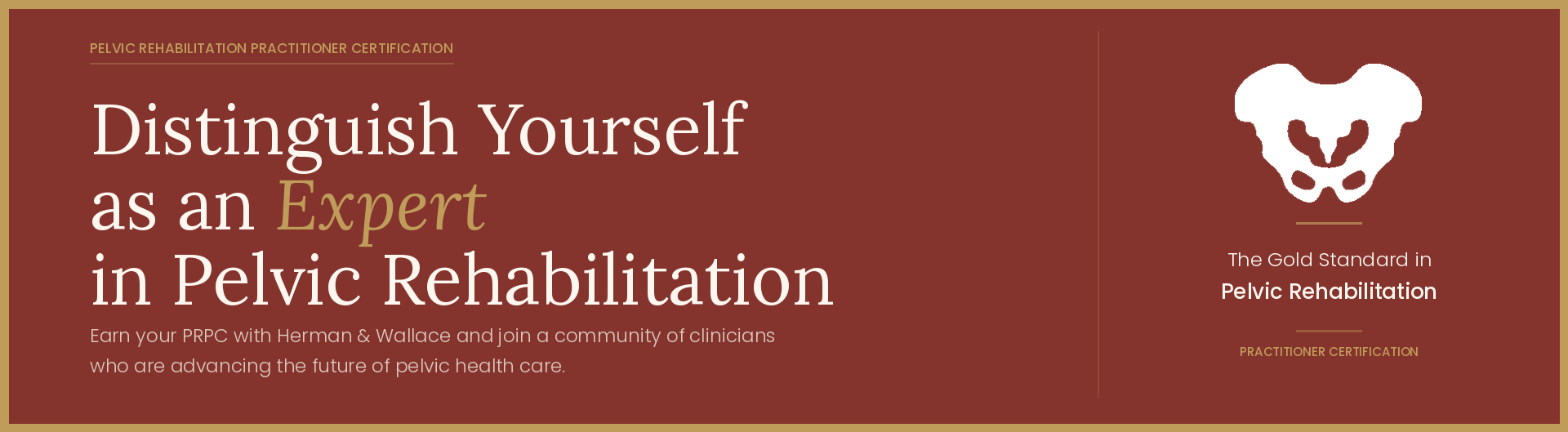 Distinguish yourself as an expert in pelvic rehabilitation
